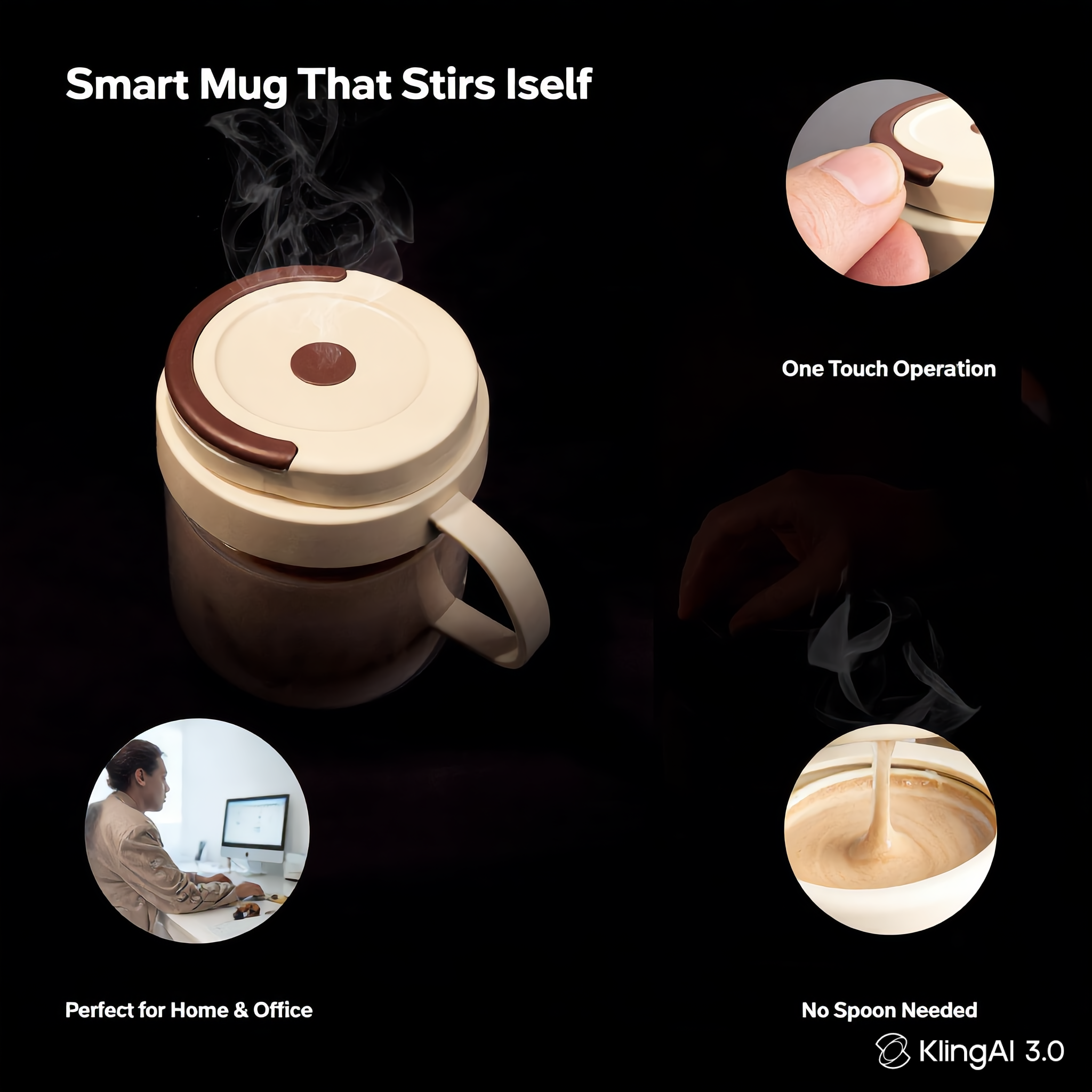 Automatic Self-Stirring Mug – No Spoon Needed, Perfect Mix Every Time
