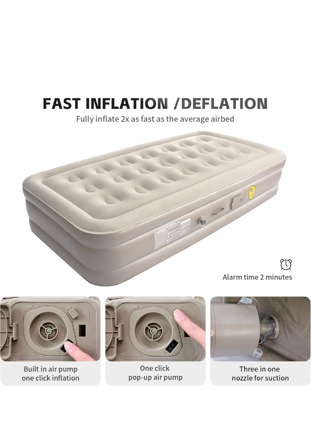 VELKOR Inflatable Air Mattress Sofa with Built-in Electric Pump | 2-in-1 Foldable Air Bed Couch for Home, Travel & Guests