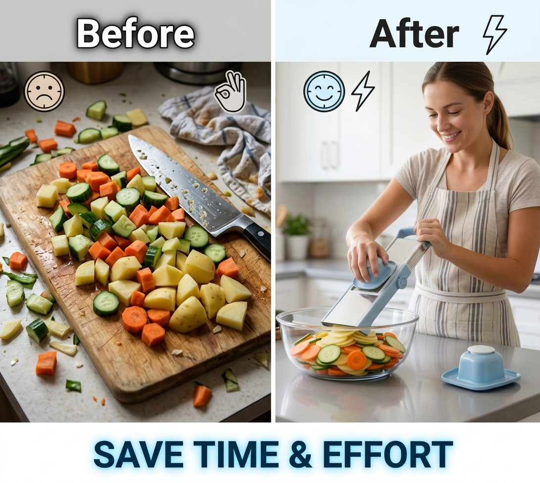 Multi-Function Vegetable Slicer – Fast, Safe & Perfect Cuts Every Time