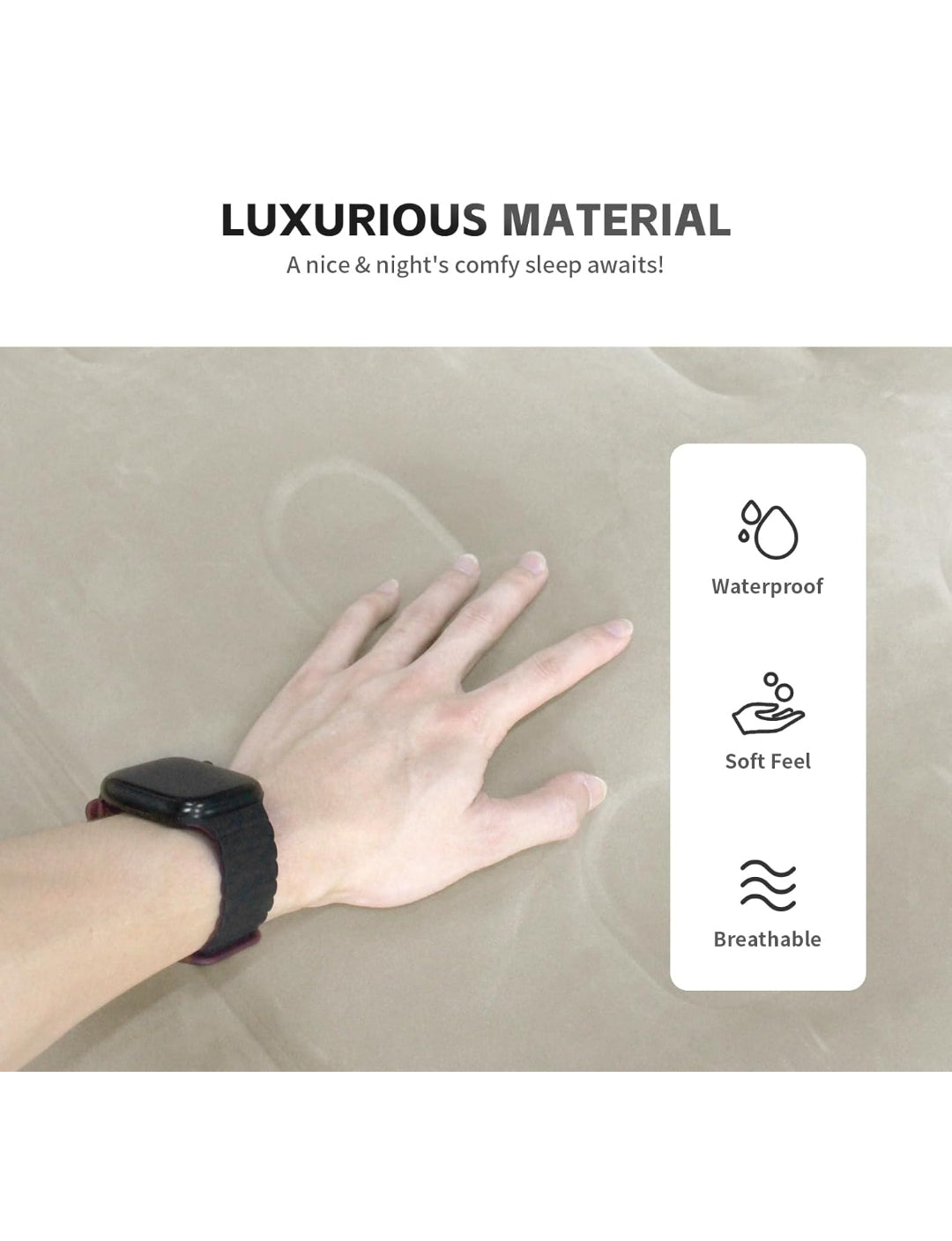 VELKOR Inflatable Air Mattress Sofa with Built-in Electric Pump | 2-in-1 Foldable Air Bed Couch for Home, Travel & Guests