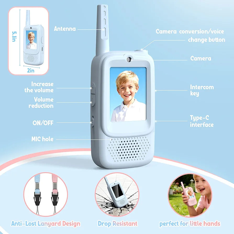 Kids Walkie Talkie Toy Video Calling phone– Long Range Two Way Radio for Boys & Girls