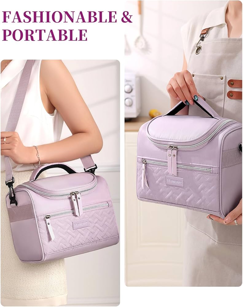 Multipurpose Polyester Insulated Lunch Box Bag Bentos Holder with Adjustable Shoulder Strap Portable Beverages Coolers