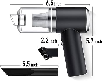 Portable High Power 2 in 1 Car Vacuum Cleaner | USB Rechargeable Wireless Handheld Car Vacuum Cleaner,with Handles, Duty,Wet and Dry Smooth Design | Built in LED Light,KITHCHEN,HOME, USE