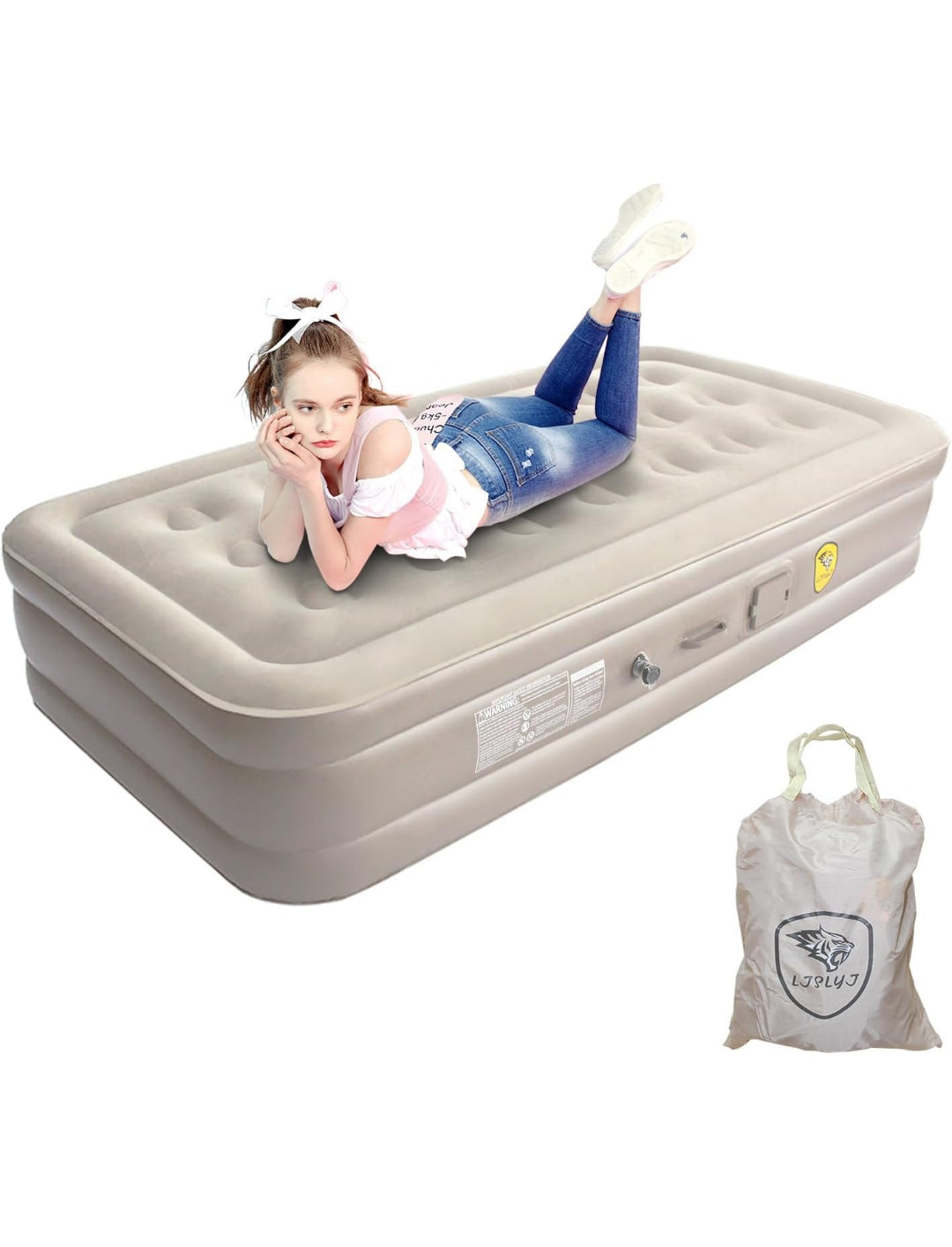 VELKOR Inflatable Air Mattress Sofa with Built-in Electric Pump | 2-in-1 Foldable Air Bed Couch for Home, Travel & Guests