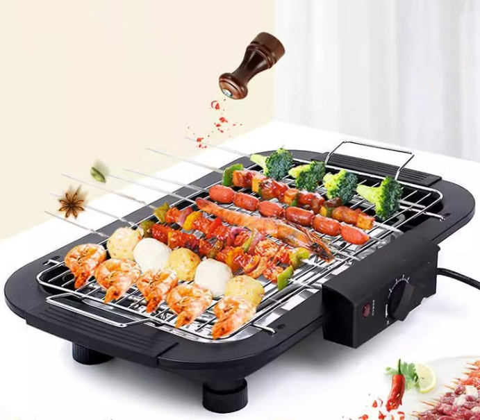 Electric BBQ Grill – Smokeless Indoor Barbecue Grill with Non-Stick Surface | Portable Grill for Home, Kitchen & Outdoor Cooking