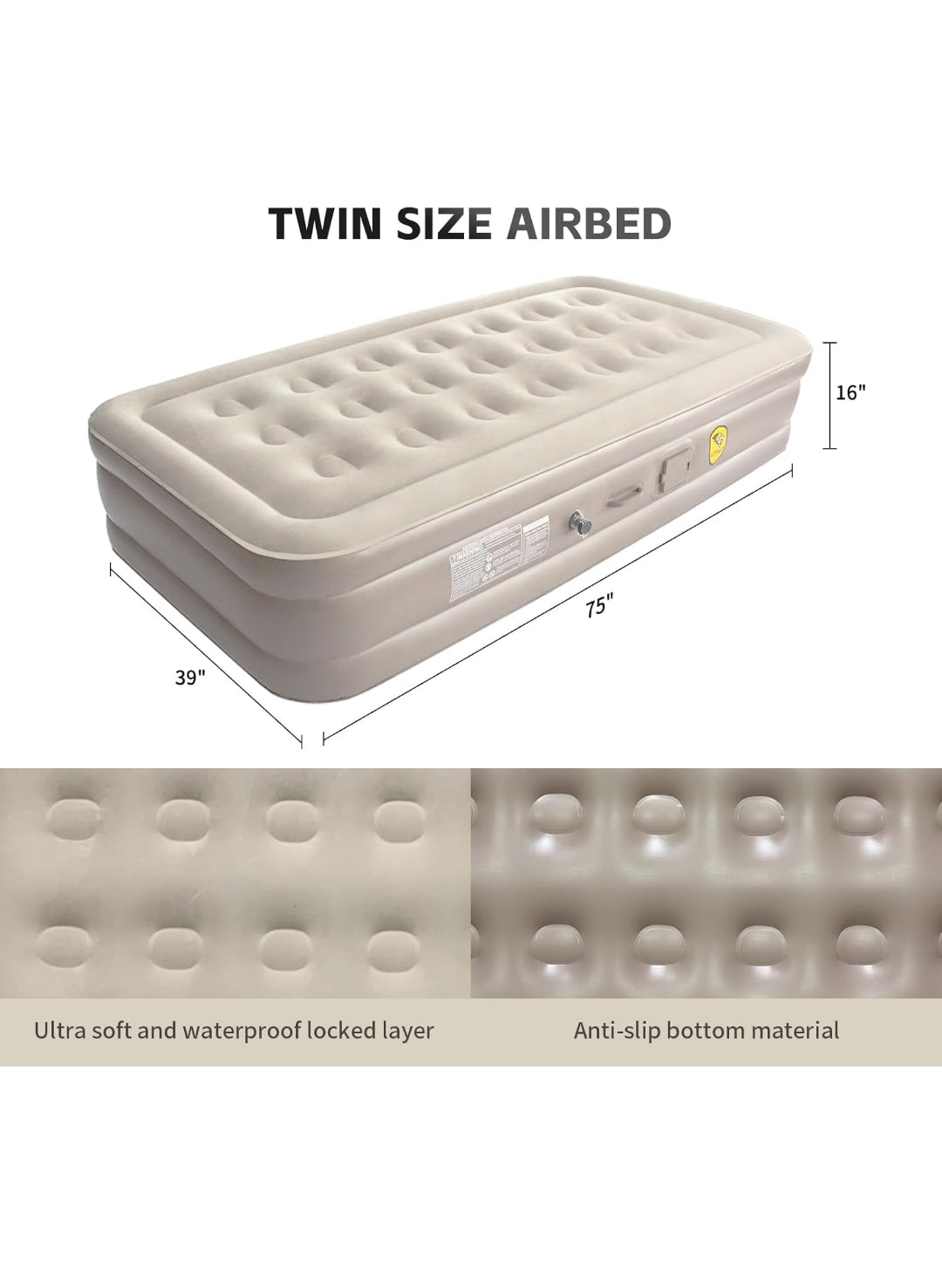 VELKOR Inflatable Air Mattress Sofa with Built-in Electric Pump | 2-in-1 Foldable Air Bed Couch for Home, Travel & Guests