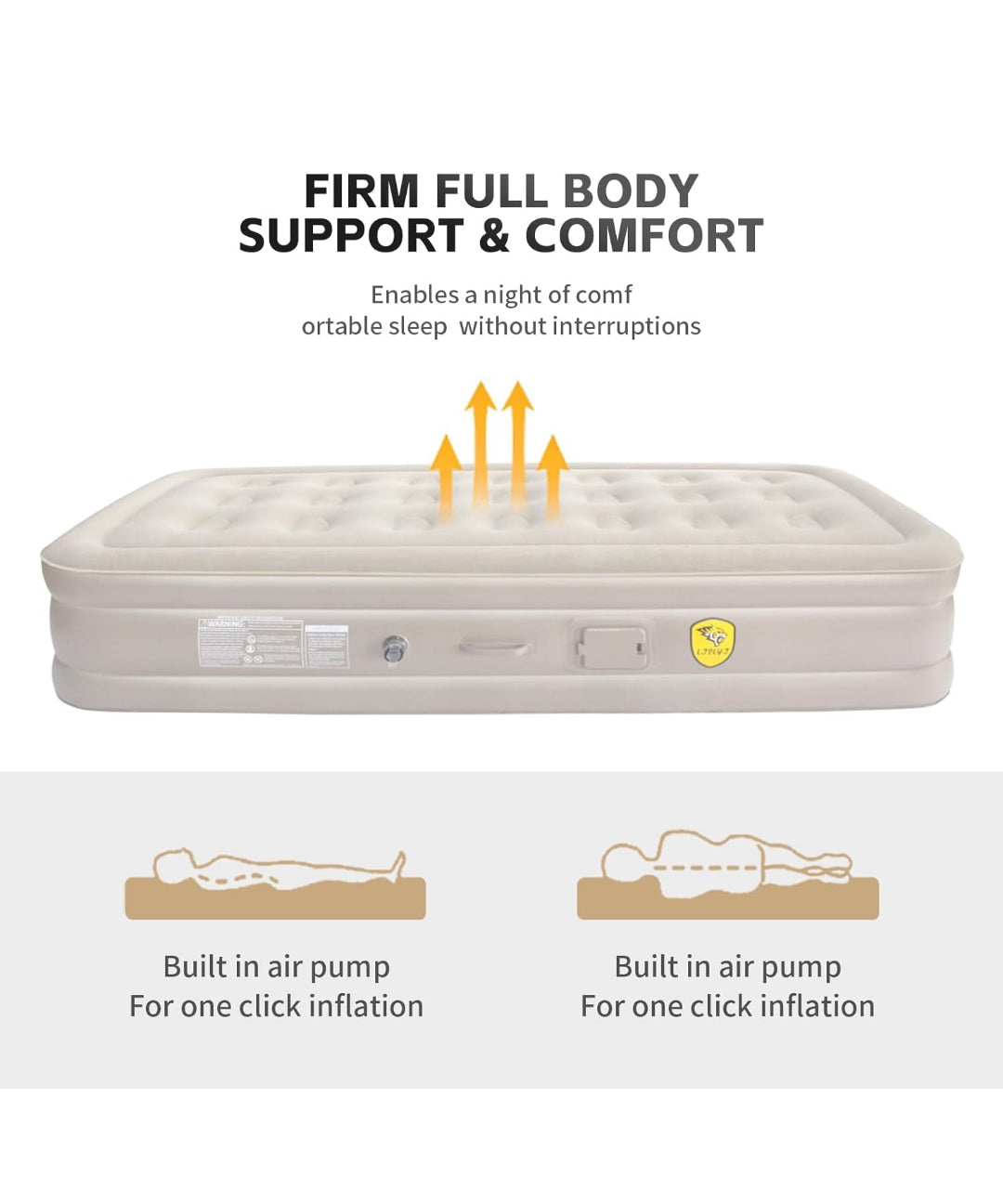 VELKOR Inflatable Air Mattress Sofa with Built-in Electric Pump | 2-in-1 Foldable Air Bed Couch for Home, Travel & Guests